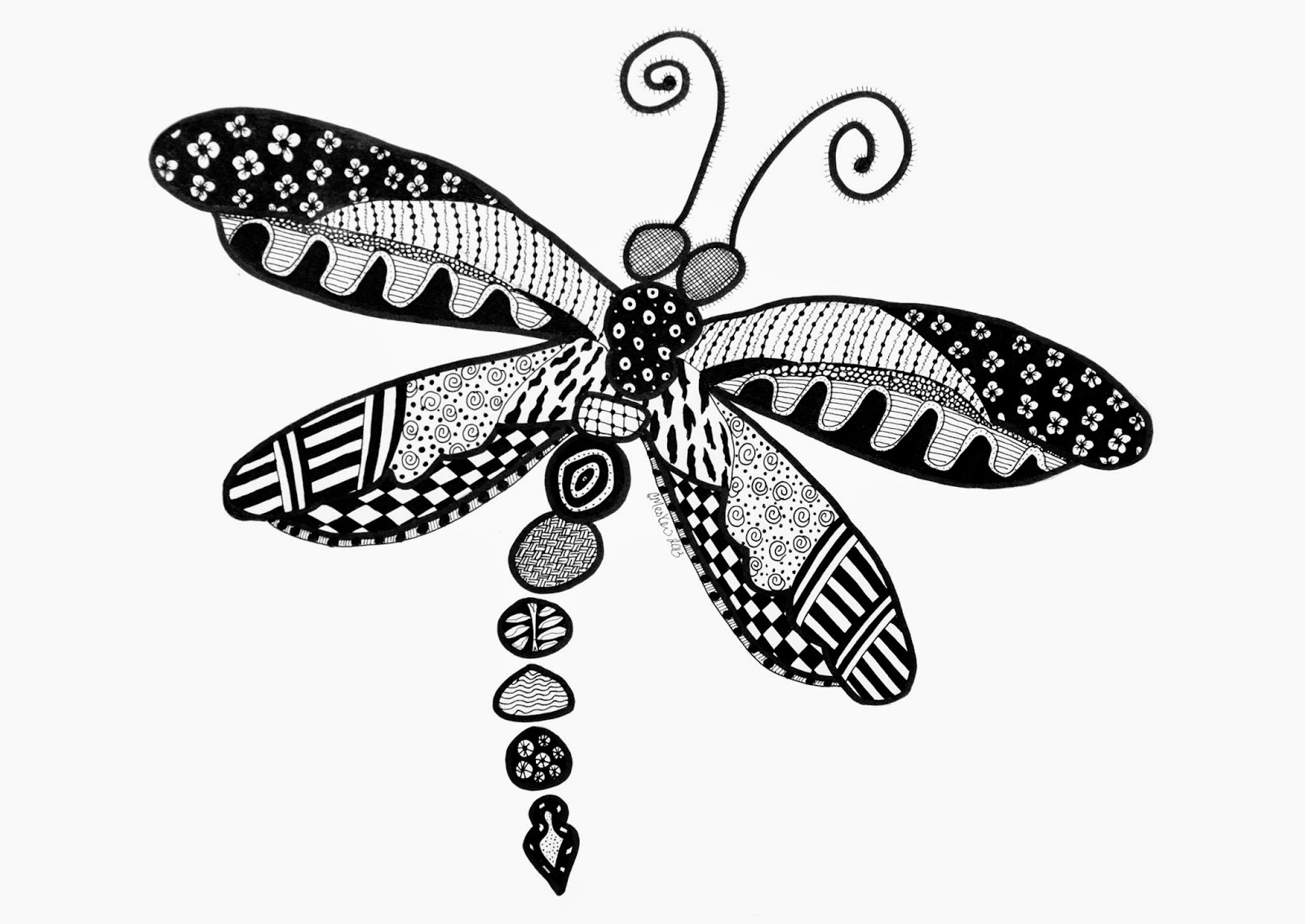 Dragonfly Zentangle – 25/365